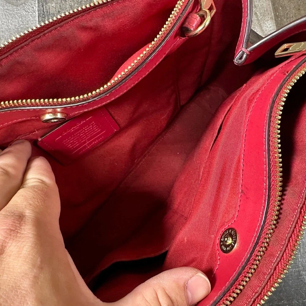 COACH BROOKE‎ CARRYALL IN SIGNATURE CANVAS (F26139) Brown True Red